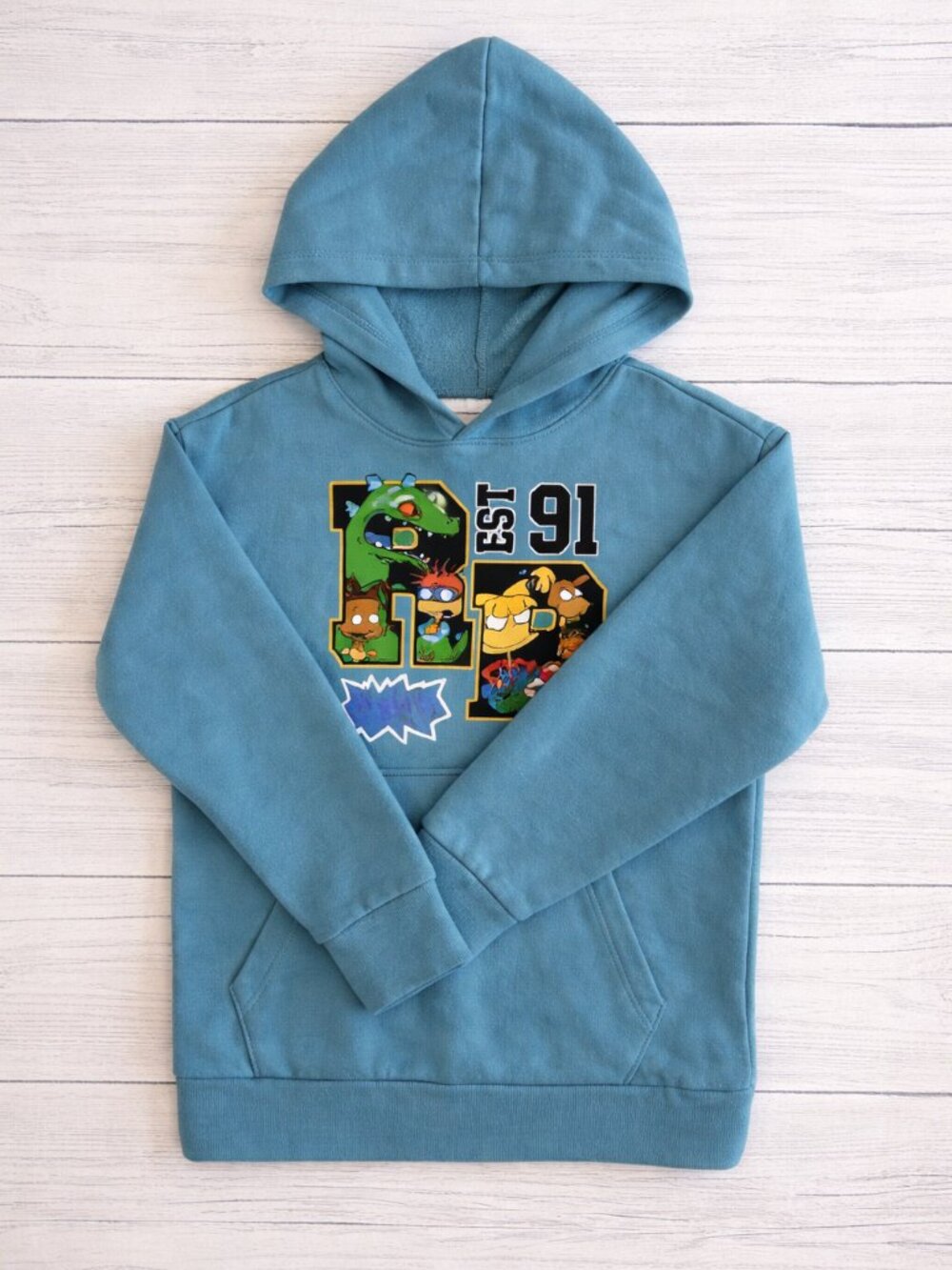 Nickelodeon Rugrats Hoodie Kids L 10/12 90s Cartoon Graphic Pullover Sweatshirt